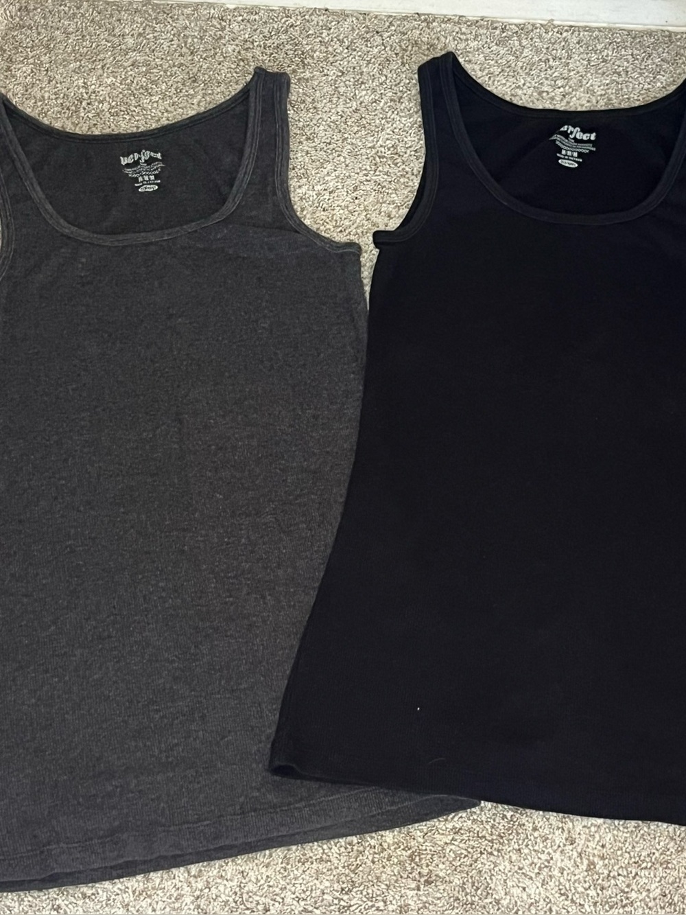Old Navy Perfect Ribbed Tank - Charcoal Black